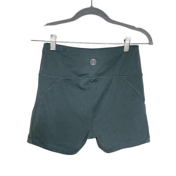 Balance Collection Athletic Workout Spandex Biker Shorts Gym Yoga Green Medium - Picture 8 of 8